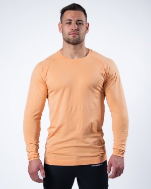 Alphalete Hero Long Sleeve Overhemd Heren Koraal | 04UCVMLOW