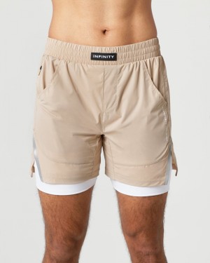 Alphalete Infinity Speed 5.5" Korte Broek Heren Beige | 70PCRAUVH