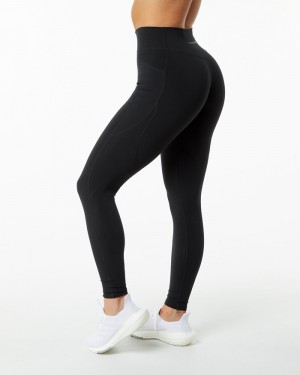 Alphalete Surface Pocket 29" Leggings Dames Zwart | 87LYEMDUH