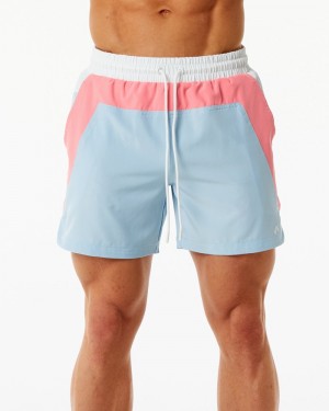 Alphalete Swim Trunk 5.5" Boardshorts Heren Koraal Lichtblauw | 23TUJGCZL