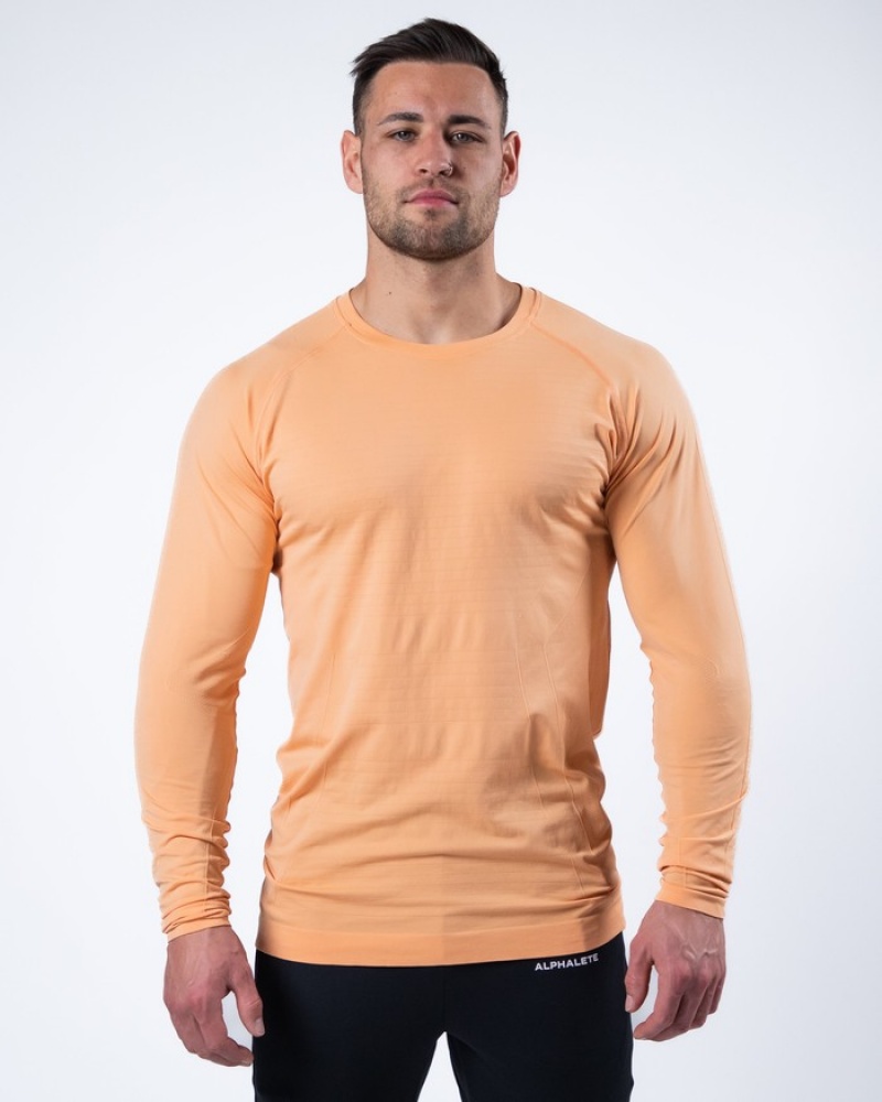 Alphalete Hero Long Sleeve Overhemd Heren Koraal | 04UCVMLOW