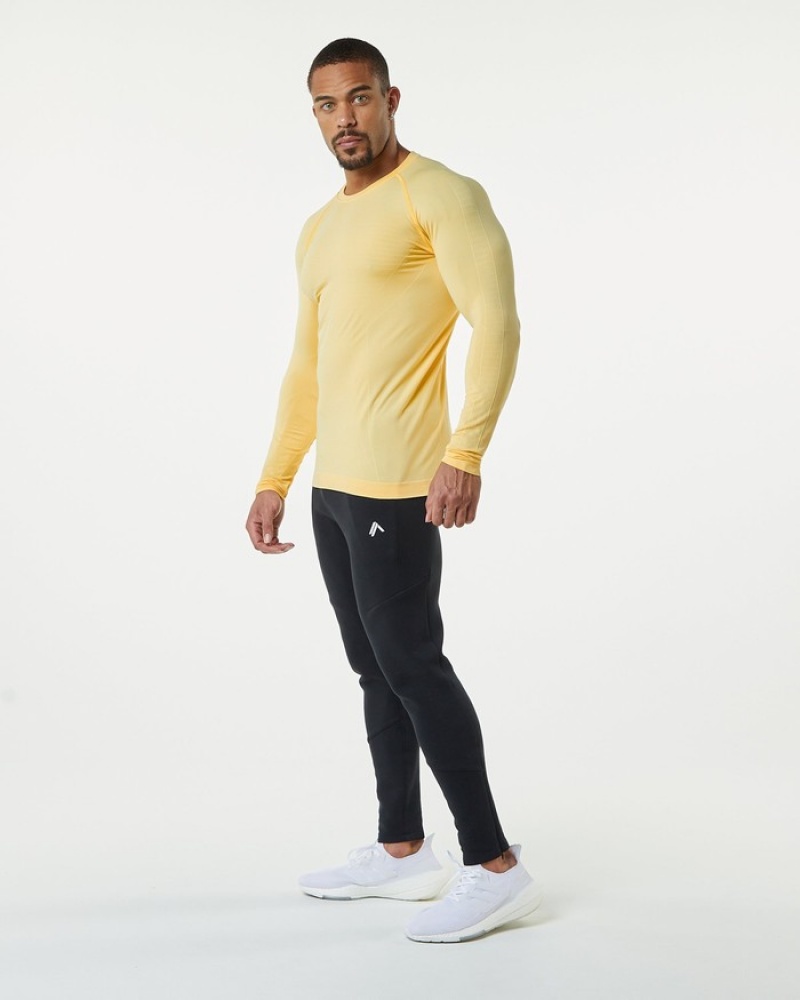 Alphalete Hero Long Sleeve Overhemd Heren Oranje | 08KYLQZOU