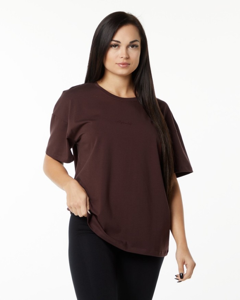 Alphalete Signature Oversized Overhemd Dames Bordeaux | 74XEHKMBO