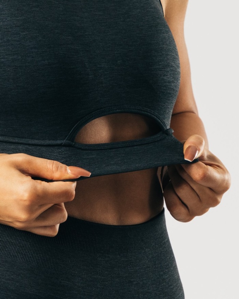 Alphalete Trinity BH Dames Zwart | 24FWJQHZD